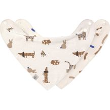 Bild für LÄSSIG Baby Lätzchen Halstuch Dreieckstücher Set 2 Stk. Bio-Baumwolle Druckknopf wendbar/Baby Bandana Little Mateys royal blue