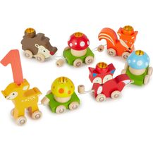 Bild für Bieco Holz Geburtstagszug Waldtiere mit Zahlen 0-9 Jahre 