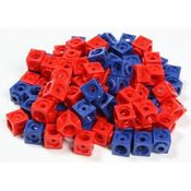 100 Steckwürfel rot/blau 1,7 cm