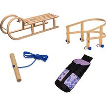 Bild für Colint Hörnerschlitten 110 cm Holzschlitten Schlitten Holz Rodel Hörner HCL 40110 inkl. Schlittenseil, Schlittenlehne und Fußsack (Schlitten Set XXL)