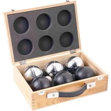 Bild für 6 Boule Bälle pulverbeschichtet (3 Stück schwarz/3 Stück silber)