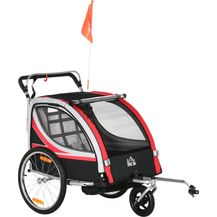 Bild für HOMCOM 2 in 1 Kinderfahrradanhänger