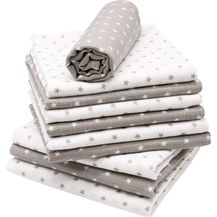 Bild für ZOLLNER 10er Set Spucktücher Sterne 5X grau 5X weiß 80x80 cm ohne Geschenkbox