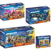 SPAR-SET PLAYMOBIL The Movie 177761, Film-Set mit 3 verschiedenen Szenen mit Charlie, Marla, Del, Robotitron & Drohne, Western, Agenten, Wikinger