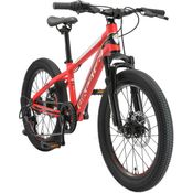 BIKESTAR Kinder Jugend Mountainbike 20 Zoll ab 6 - 7 Jahre | 7 Gang Hardtail MTB Sport Scheibenbremse Federgabel | Rot