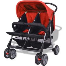 Bild für Festnight Klappbar Zwillingswagen Baby Zwillingskinderwagen Kinderwagen 93 x 68 x 103 cm Geeignet für 1-2 Kinder bis zu jeweils 15kg