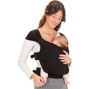 Boba Bliss Babytrage Neugeborene ab Geburt bis 15 kg - 2-in-1 Baby Carrier & Baby Tragetuch Ohne Binden & Knoten, Hüftfreundliche Babytrage ab Geburt, Weiche & elastische Baby Trage (Schwarz)