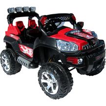 Image for Kinder Elektro Jeep 801 Kinderauto Elektrofahrzeug Kinderfahrzeug Spielzeug (Schwarz Rot)