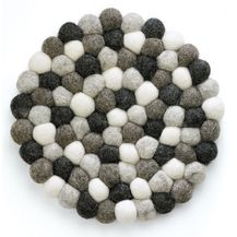 Bild für Untersetzer Rund 21cm Schafwolle bis 100 Grad Cilio grau 469899