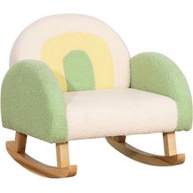 Bild für HOMCOM Kindersessel Schaukelstuhl für Kleinkinder Niedliches Design, Schaffell-Imitat Grün (Kindersofa, 1-St, Kindercouch)