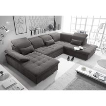 Bild für Couch WAYNE R Sofa Schlafcouch Wohnlandschaft Schlaffunktion braunschwarz U-Form