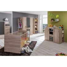 Bild für Babyzimmer Cariba 9 teiliges Kinderzimmer Komplett Set in Eiche San Remo und Graphit