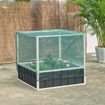 Bild für Hochbeet mit Netz Alblasserdam 90x90x88 cm Anthrazit [en. casa]
