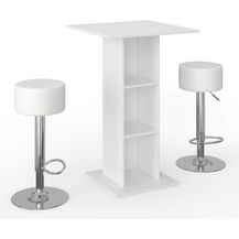 Bild für Bartisch-Set Rodeo Weiß 70 x 70 cm mit 2 Barhockern Vicco