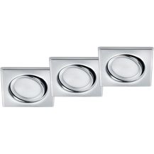 Bild für Eckiger LED Einbaustrahler Decke 3er Set Spot schwenkbar Chrom glänzend 5 Watt