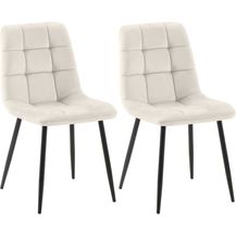 Bild für CLP 2er Set Esszimmerstuhl Tilde gepolstert mit Rückenlehne bis 150 kg belastbar,cremeweiß Samt