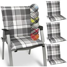 Bild für Beautissu 4er Set Niedriglehner Auflage Sunny 100 x 50 x 6 cm Blau