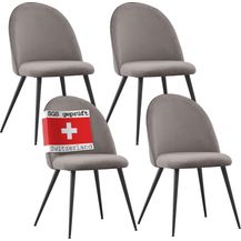 Bild für Albatros Esszimmerstühle mit Samt-Bezug 4er Set CAPO