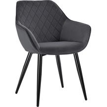 Bild für Wohnzimmerstuhl aus Samtbezug & Metall Beca dunkelgrau