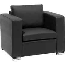 Bild für Sessel Leder schwarz HELSINKI