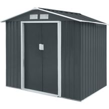 Bild für HATTORO S100 Metall Gerätehaus XL Geräteschuppen Garten Schuppen Gartenhaus Grau