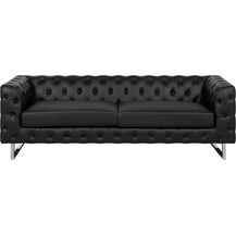 Bild für 3-Sitzer Sofa Kunstleder schwarz VISSLAND