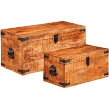 Bild für vidaXL 2-tlg. Truhen-Set Raues Mangoholz 241634