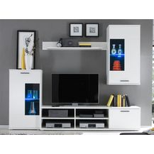 Bild für Stella Trading FRONTAL Wohnwand Komplett-Set in Weiß matt