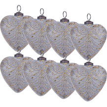 Bild für Weihnachtskugel 8er Set FERIABLE Glas Grau