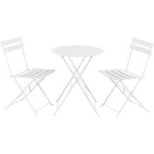 Bild für Bistroset Caprile 3-tlg. klappbar Stahl Weiß [en. casa]