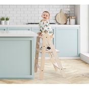 MamaToyz Holz Lernturm Fold | Natur | 52x50x85 cm