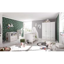Bild für Babyzimmer Landhaus in Weiß mit Soft Close und Matratze 8 teiliges Komplett Set mit Schrank