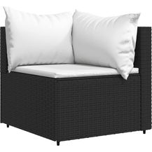 Bild für vidaXL Garten-Ecksofa mit Kissen Schwarz Poly Rattan 319729