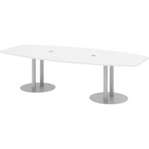 Bild für bümö Konferenztisch oval 280x130 cm großer Besprechungstisch in weiß