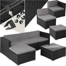 Bild für tectake Loungeset Rattan Lounge, (Set, 5-tlg)