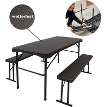 Bild für Bierzeltgarnitur 3-tlg. klappbar Länge 107 cm Balkongarnitur Festzeltgarnitur Gartenmöbel in grau