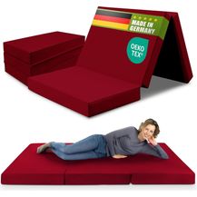 Bild für SHOGAZI Klappmatratze 140 x 200 x 12 cm, Gästematratze klappbar Made in Germany, Faltmatratze VERGLEICHSSIEGER, ultimativer Schlafkomfort, einfaches Waschen, Faltbare Matratze (Weinrot)