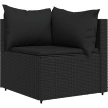 Bild für vidaXL Garten-Ecksofa mit Kissen Schwarz Poly Rattan 319777