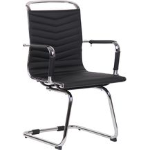 Bild für CLP Besucherstuhl Burnley mit Gestell aus Metall in Chromoptik,schwarz Kunstleder