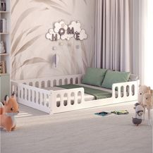 Bild für CADANI Monte 2in1 Bodenbett 140x200 cm Montessori Kinderbett Rausfallschutz abnehmbar