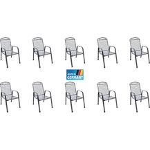 Bild für MFG ZINGST 10x Stapelsessel aus Streckmetall Gartenstuhl stapelbar