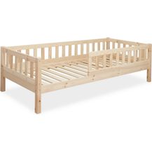 Bild für Ehrenkind Kinderbett mit Rausfallschutz aus massivem Kieferholz, Kinderbett 90x200 cm (zeitlos, hochwertig und auch für ältere Kinder geeignet, aus FSC zertifiziertem Holz)