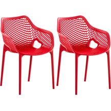 Bild für CLP 2er Set Stühle Air XL stapelbar mit einer Sitzhöhe von 44 cm,rot