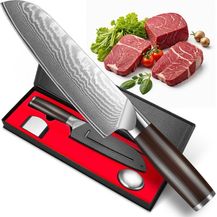 Bild für KingLux Damastmesser Damast Santokumesser aus Damaszener Stahl Küchenmesser