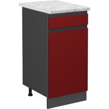 Bild für Küchenunterschrank R-Line Rot Hochglanz 40 cm AP Marmor Vicco