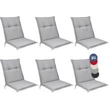 Bild für 6er Set Beautissu Niedriglehner Auflage Base NL Hellgrau