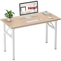 Bild für Need Klapptisch Computertisch Schreibtisch Klassischer Klappbarer Tisch 120CM aus Holzwerkstoffen und Metallframe,Konferenztische,PC Tisch Bürotisch Esstisch für Zuhause und Büro,120 * 60CM,AC5AW