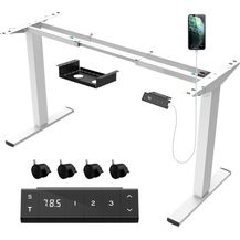 Bild für JUMMICO Höhenverstellbarer Schreibtisch Gestell mit USB-Buchse und Kabelwanne