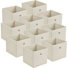 Bild für Faltbox 10er-Set 30 x 30 x 28 cm Vliesstoff Beige en. casa