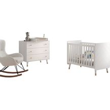 Bild für Babyzimmer Set Kamillah 3 Kinderzimmer Komplettset MDF Satin Weiß